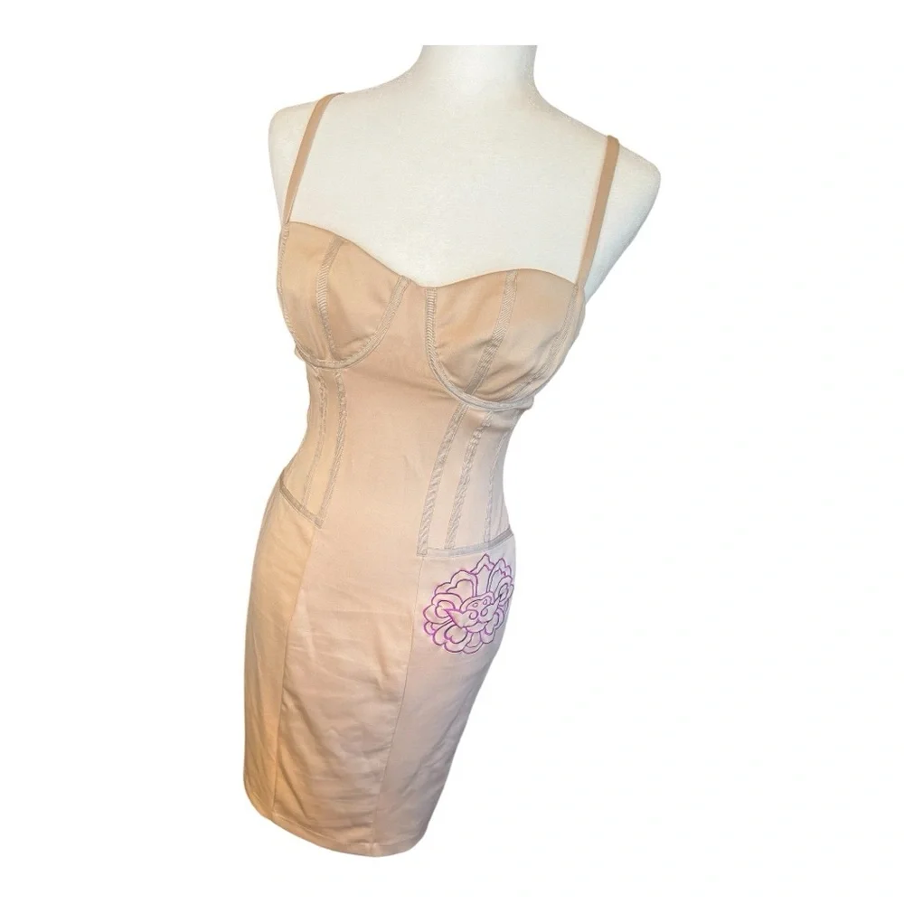 Elegant Tan Bustier Dress
